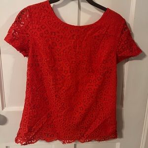 J. Crew lace short sleeve blouse size 0